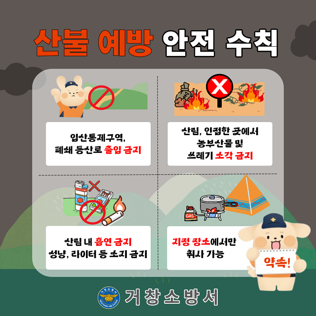거창소방서, 가을철 산불예방... 군민 안전수칙 준수 당부
